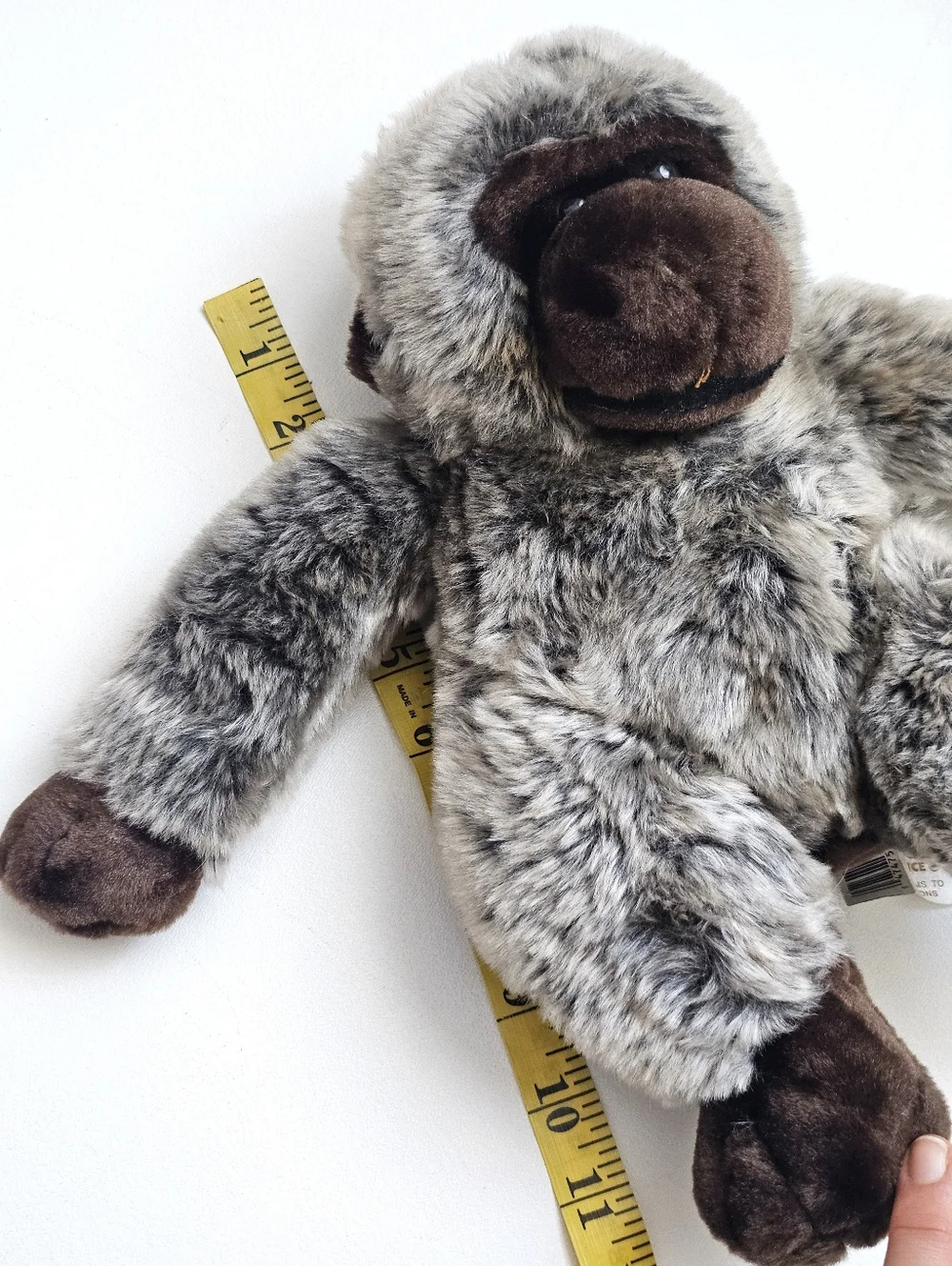 Vintage Dan Dee Monkey Plush 12” Stuffed Animal Gray Brown Collector